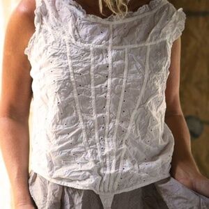 Magnolia Pearl Eyelet Dasha Corset Top in White